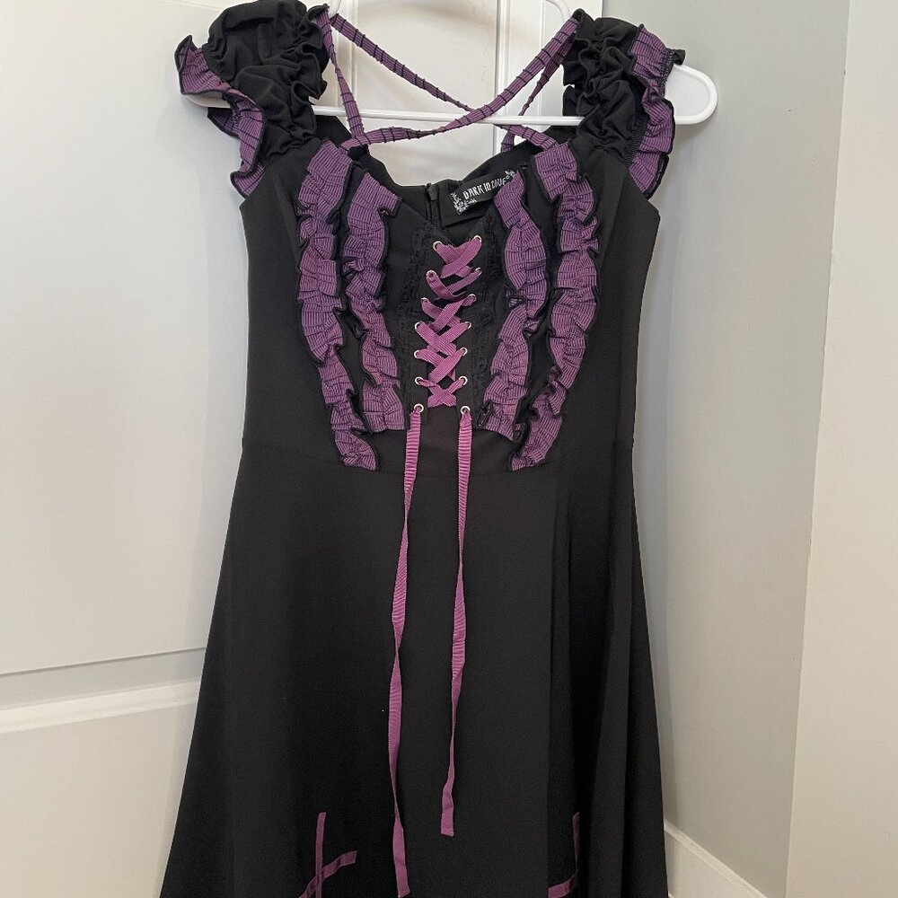 Harajuku Purple Black Cross Sweet Cool Rebel Dress